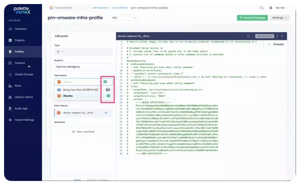 Diagram showing FIPS status icons on profile page.